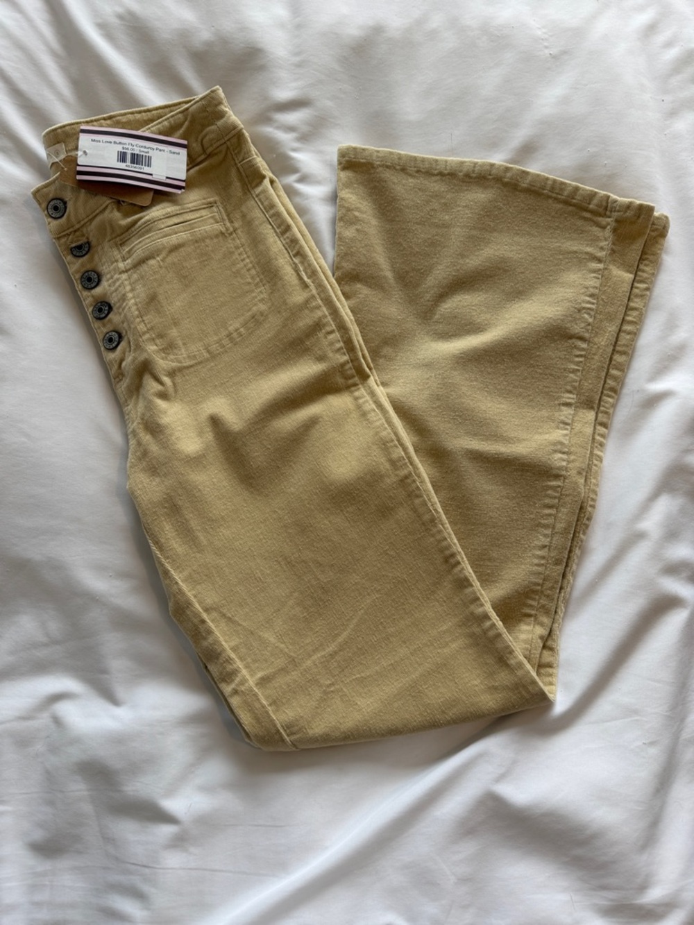 MISS LOVE Buttonfly Corduroy Pant